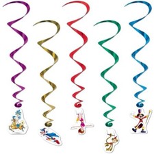 Circus Hanging Whirls 5 Pack Circus Kids Birthday Party Decoration Supplies