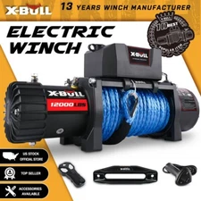 X-BULL 12000LBS Electric Winch 12V Trailer Winch Synthetic Rope Towing Truck 4WD