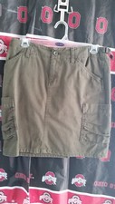 Vintage OLD NAVY Green scrunch pocket mini canvas cargo skirt sz 4
