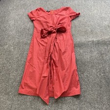 Talbots Dress Women 2P Coral Pink Bow Tie Fairy Cottagecore Romantic Coquette