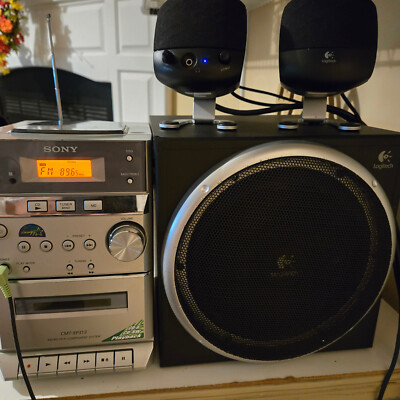 Logitech Z-340 Computer Subwoofer And Speaker System + Sony HCD