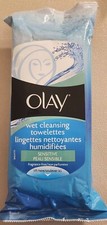 Olay Wet Facial Cleansing Towelettes SENSITIVE 30 Cloths Alcohol Free