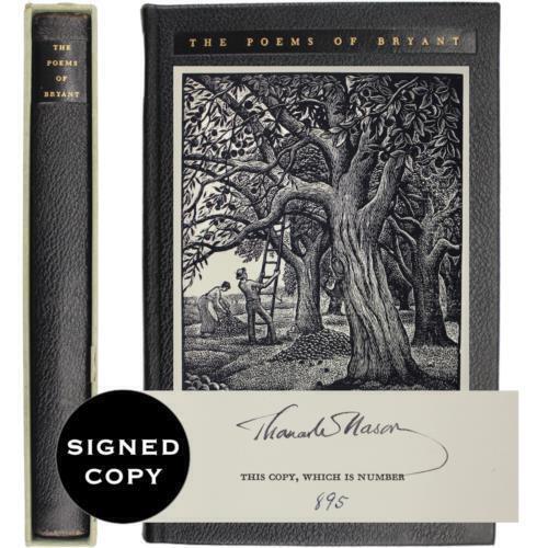 LIMITED EDITIONS CLUB WILLIAM BRYANT POEMS 1947 SIGNED NASON WOOD PRINTS LEATHER - Picture 1 of 9