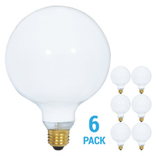 6 Pack Bulbrite 350150 Globe Bulb G40 Medium ...