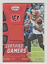 2018 Certified CERTIFIED GAMERS MIRROR RED RELIC #CG-AJ AJ GREEN 21/99 Bengals