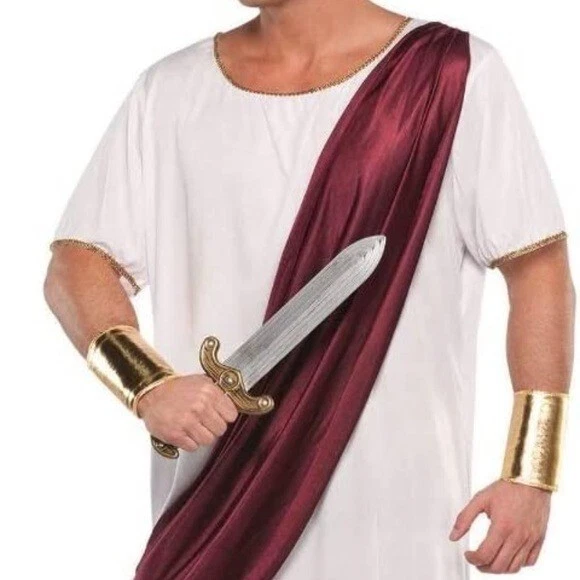Костюм Цезаря Цезаря Августа Тога для Взрослого Хэллоуина Один Размер Платье Пояс Косплей - Изображение 3 из 3