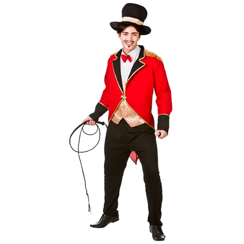 Adult Circus Ringmaster Fancy Dress Costume Mens Greatest Showman Lion Tamer - Picture 2 of 5