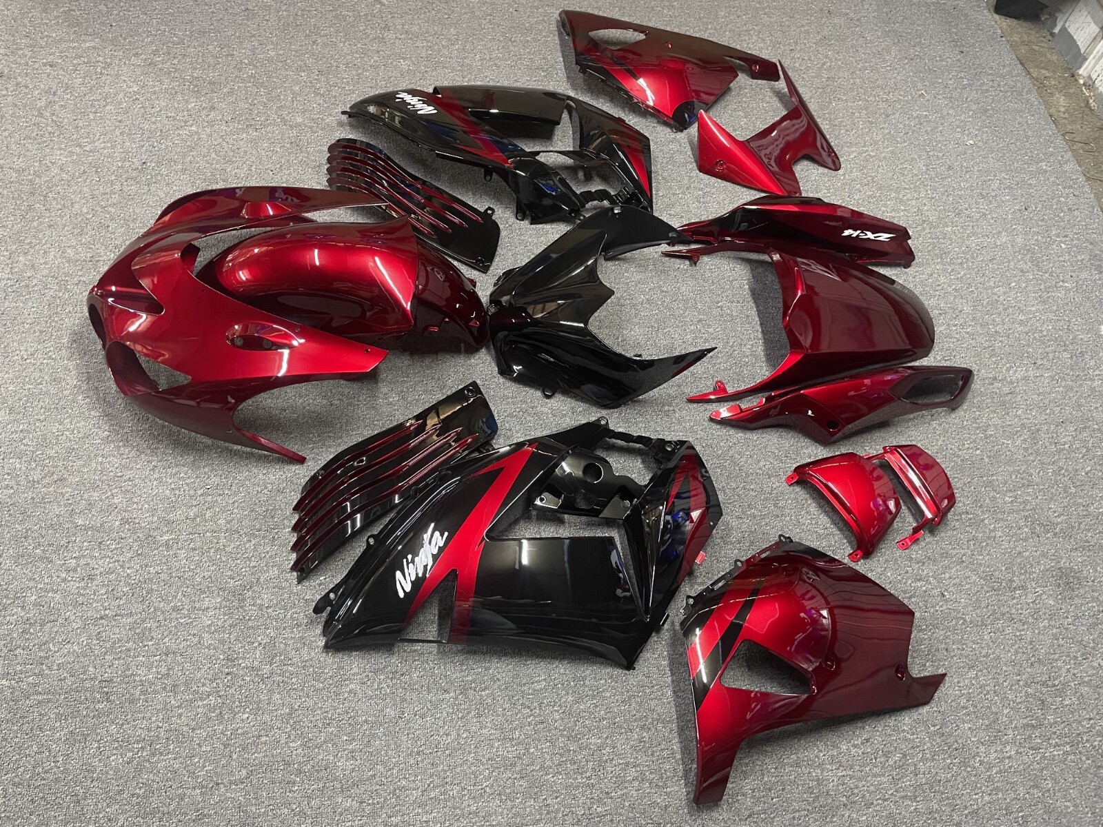New Fire Red and Black Full Monster Fairings Kit for Kawasaki 20062011