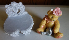 Lot Cherished Teddies Rose Figurine With Watering Can and Garden Chair