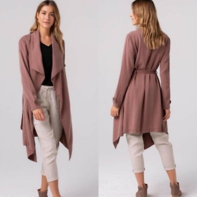 Thread & Supply Emrata Trench Jacket In Color Smoke Rose Size Medium
