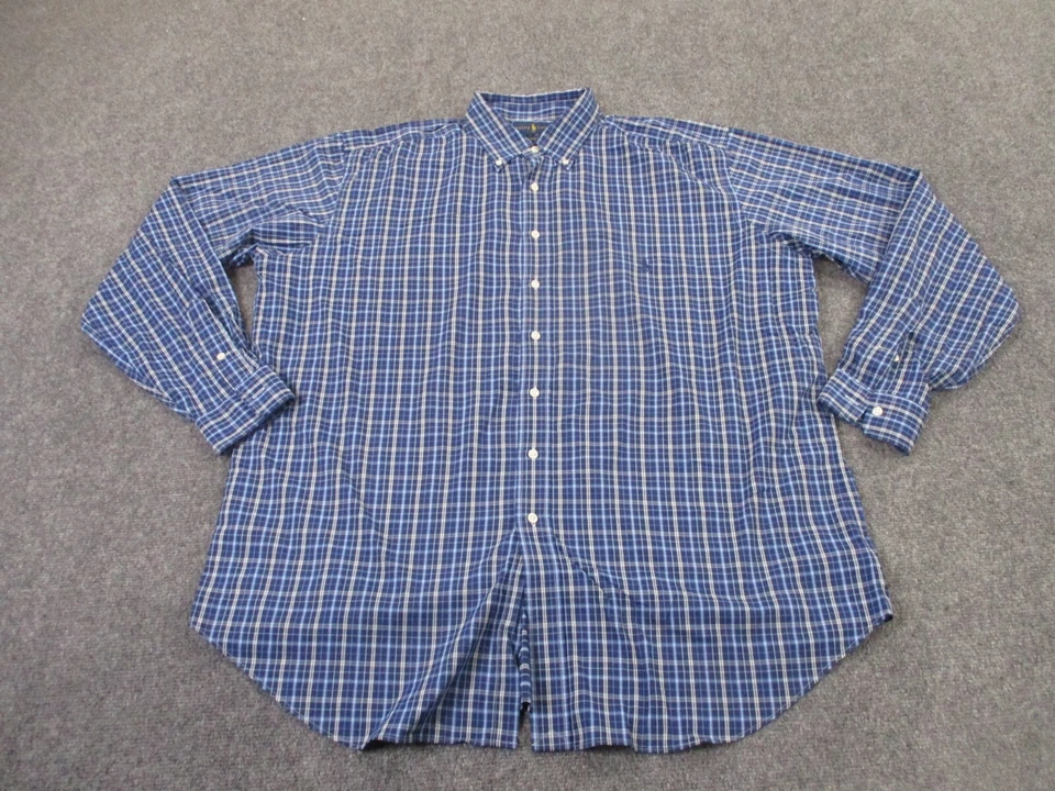 Ralph Lauren Shirt Mens XLT Blue Nylon Business Stretch Performance Lightweight - Image 2 of 4