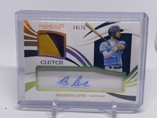 2021 Immaculate Clearly Clutch Gold Brandon Lowe Rays Auto Jersey 14/25 (266)