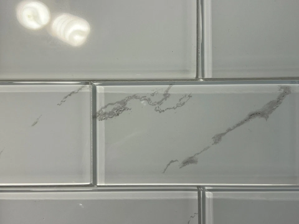 M05N белый/серый стеклянный прямоугольный мозаичная плитка кухня ванная комната фартук - Изображение 2 из 4