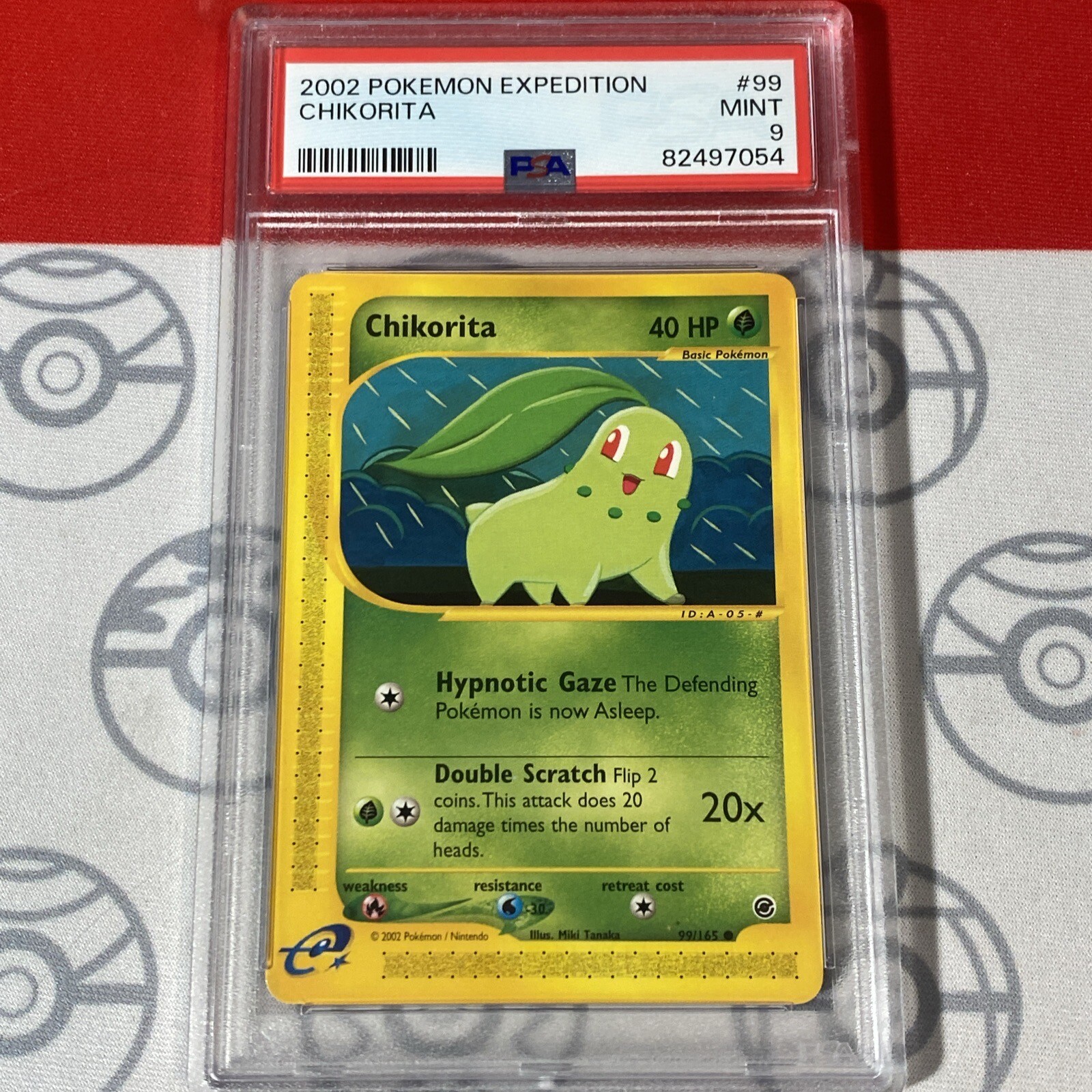 PSA 9 MINT Chikorita 99/165 Pokemon 2002 Expedition 7054