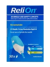 Relion Single Use 2-in-1 Lancet 25 Gauge For Normal Skin 50 ct 06/2027