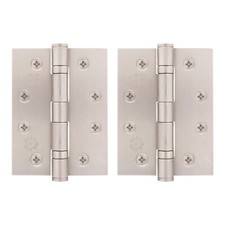 Satin Nickel Door Hinges, 4 Inch / 102mm Internal Fire Door Hinges - Multipacks