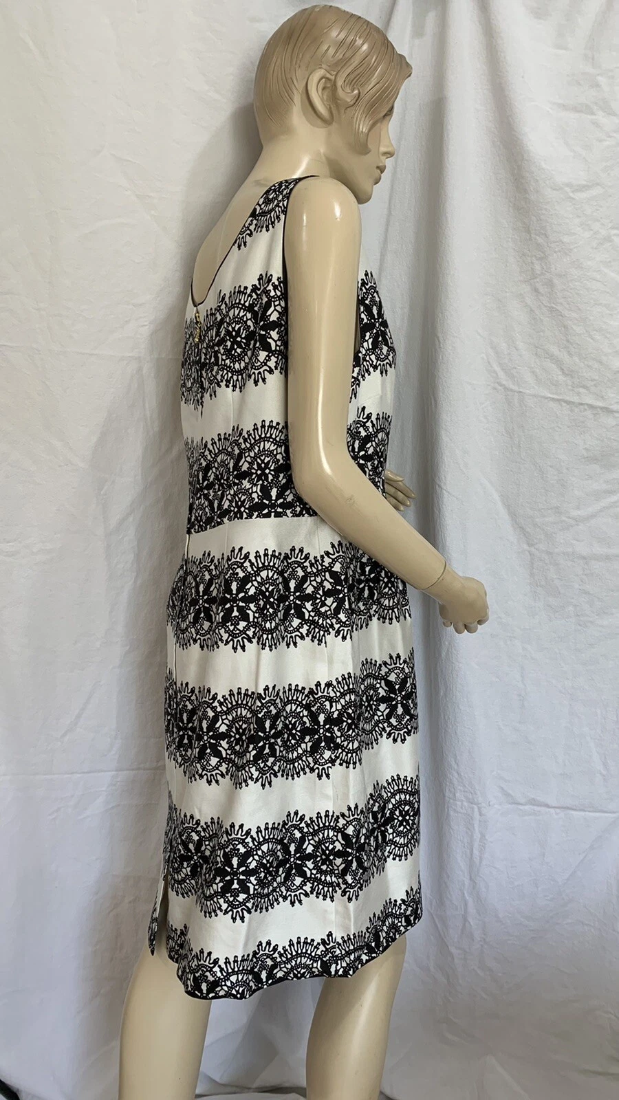 Abito donna bianco e nero KATE SPADE Made in Italy taglia 10