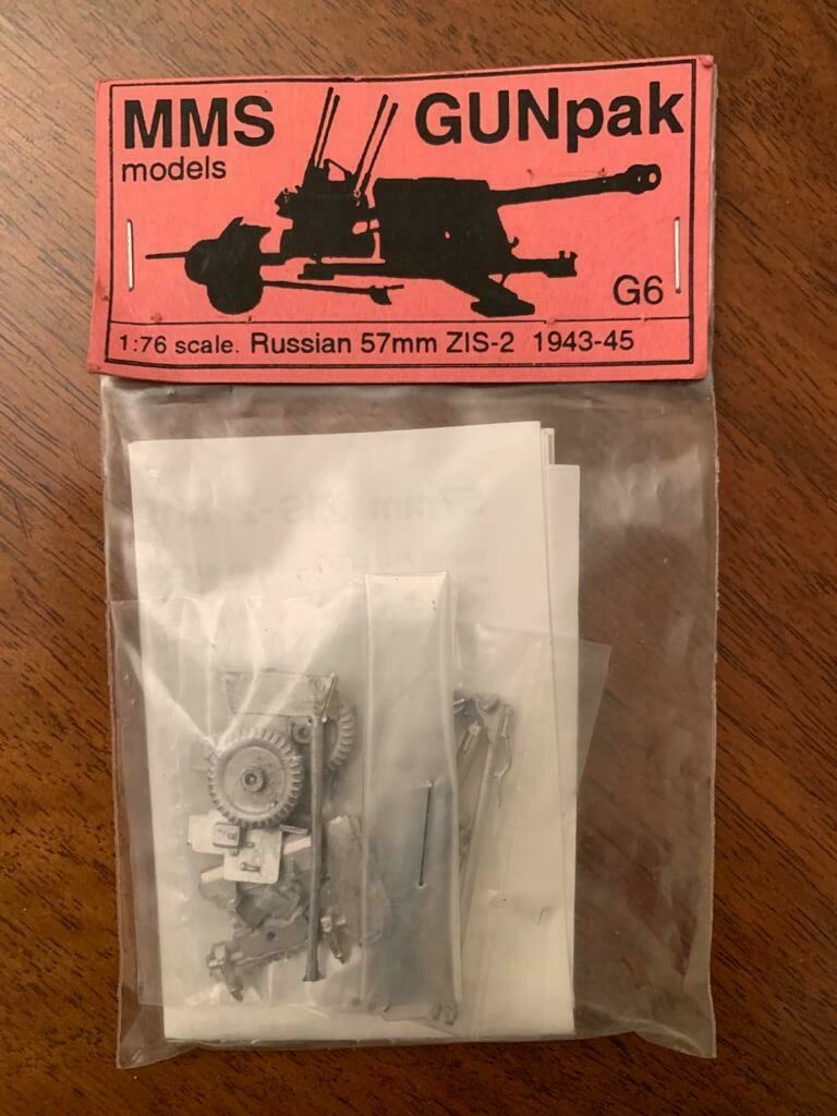 MMS MODELS russian 57mm ZIS 2 GUN PACK 1/76 WHITE METAL model kit