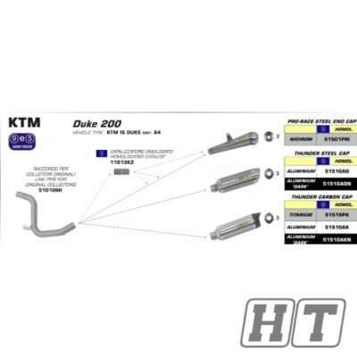 Endschalldämpfer Thunder Aluminium Dark, Edelstahl-Endkappe Arrow mit ABE