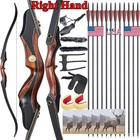 60" Takedown Recurve Bow RH Wooden Archery Hunting Target Outdoor Adult Shooting