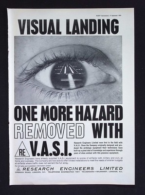 Original 1964 Advert Research Engineers VASI Visual Landing Aid