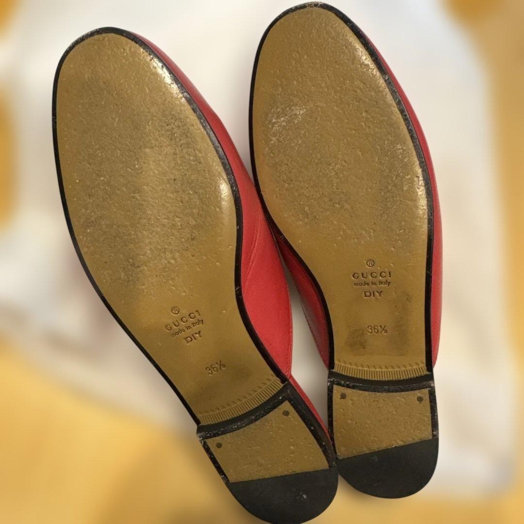 GUCCI Mules Sandals Frat Horsebit Leather Red EU36.5/US6.5 116137c thumbnail 12