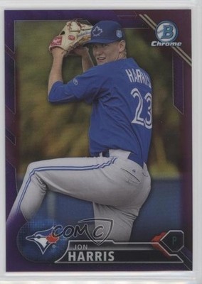 2016 Bowman Draft Chrome Top Prospects Purple Refractor 91/250 Jon Harris sh7