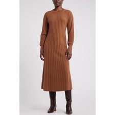 Nordstrom Wool Cash Blend Rib Sweater Dress *M*