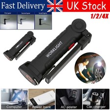 1-4X LED COB Work Light Mechanic Flashlight Lamp USB Rechargeable Torch Magnetic