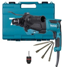 Makita HR2670 SDS+ Rotary Hammer 240V/800W With Excel Chisel Set & Keyless Chuck