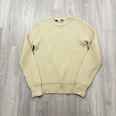 Vintage Levis Cable Knit Sweater Men's Large Crewneck Tan 1978 Fisherman 70s