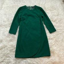 J Crew Womens Emerald Green Overlapped Shift Dress