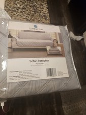 New Grey Seater Quilted Couch Sofa Cover Protector 110x70 Inches Reversible