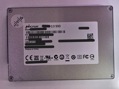 Micron 240/256 GB Internal SATA SSD Fully Tested 100% Health
