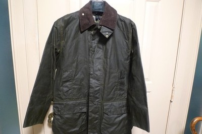 BARBOUR - A200 BORDER WAX COTTON JACKET - SAGE - MADE IN UK - EXCELLENT - 36