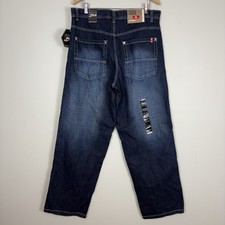 Vtg Y2K Southpole Red Tab Jeans Blue Baggy Fit Wide Leg Mens 36x34 Hip Hop NWT