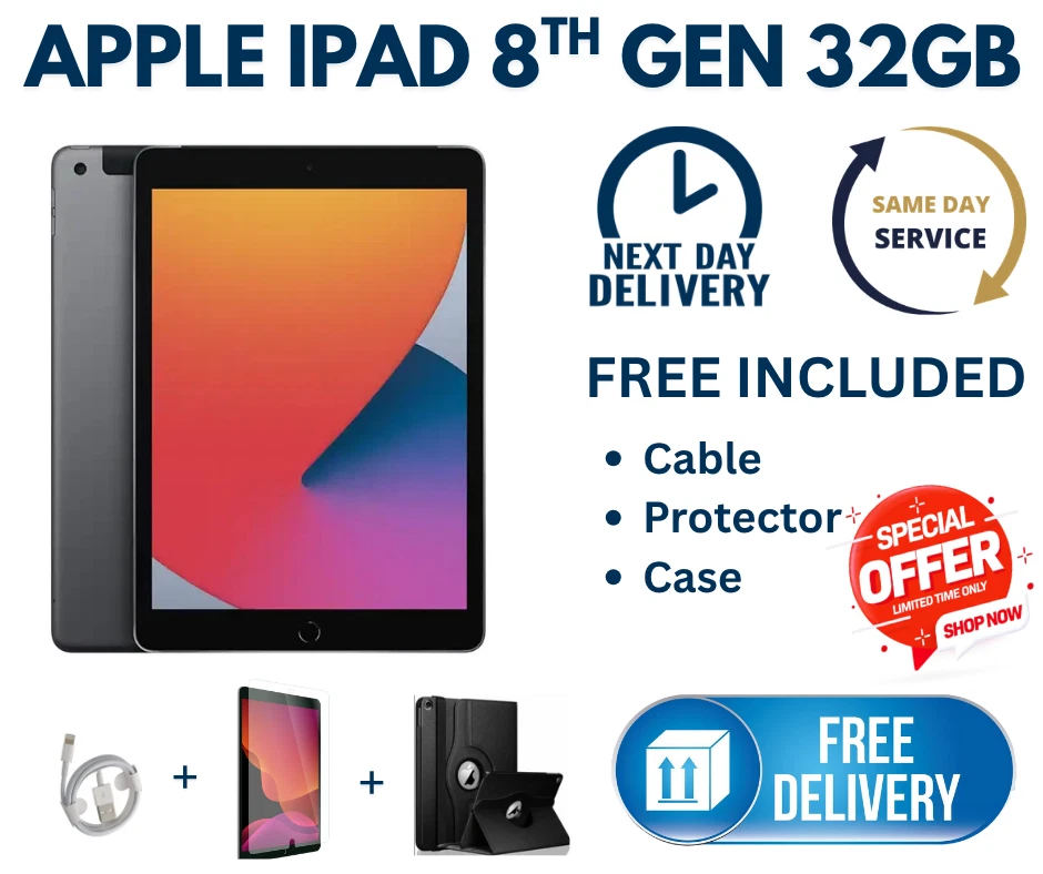 Apple iPad (8th generation) · 32GB · Cellular, photo 1 of 5