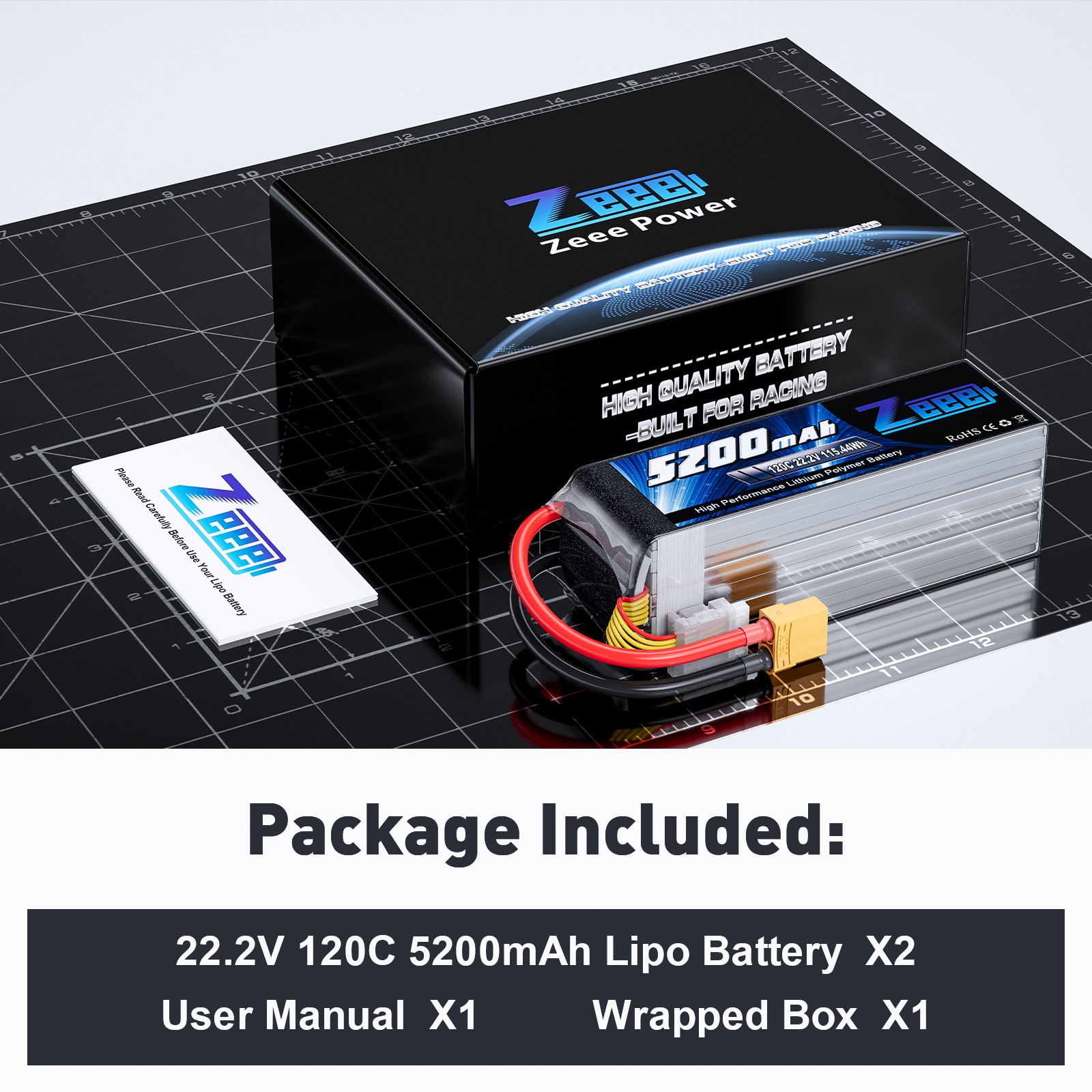 2x Zeee 22,2 V 5200 mAh XT90 6S batteria lipo 120 C per RC auto elicottero aereo aereo foto 6