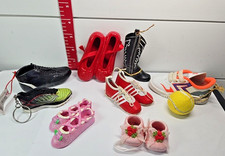 Lot 8 Assorted Adorable Christmas Shoe Ornaments -Boot, Sneakers, Ballarina