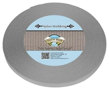Country Brook Design® 3/8 Inch Silver Heavy Duty Nylon Webbing, 10 Yards
