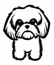 Shitzu Pup Dog Cute Vinyl Decal Sticker Waterproof Outdoor Car Laptop Window Mug