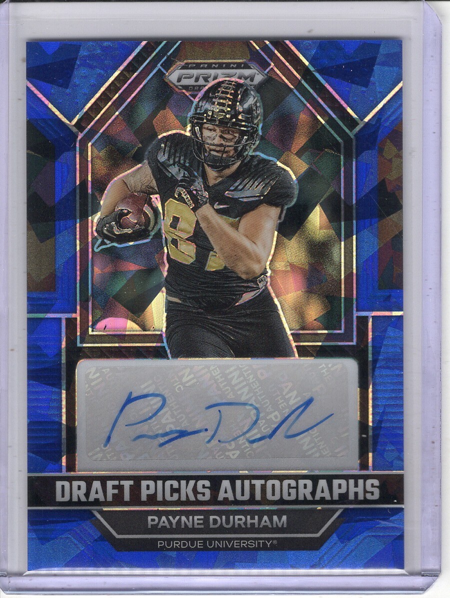 Payne Durham Panini Prizm Draft Picks Draft Picks Autographs #DPAPAD Autograph-Blue Ice
