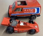 Vintage Tonka A J Foyt Indy Race Team Van and Race Car #14 1979