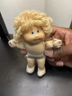 Vintage 1984 Cabbage Patch Kids Mini Doll Blonde Yarn Hair Coleco Plush Toy 5”