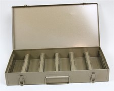 LOGAN METAL DELUXE SLIDE FILE Storage No. 110 Holds 300 2X2" 35mm Transparencies