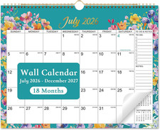 Calendar 2026-2027 - Wall Calendar 2026-2027, July 2026 - December 2027, 14.6" x
