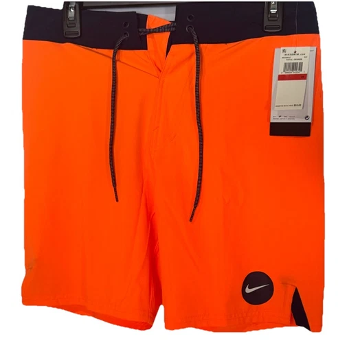 New Nike Dri-FIT Hybrid Swim Wake Surfing Trunks Shorts Mens 28 Orange, NWT