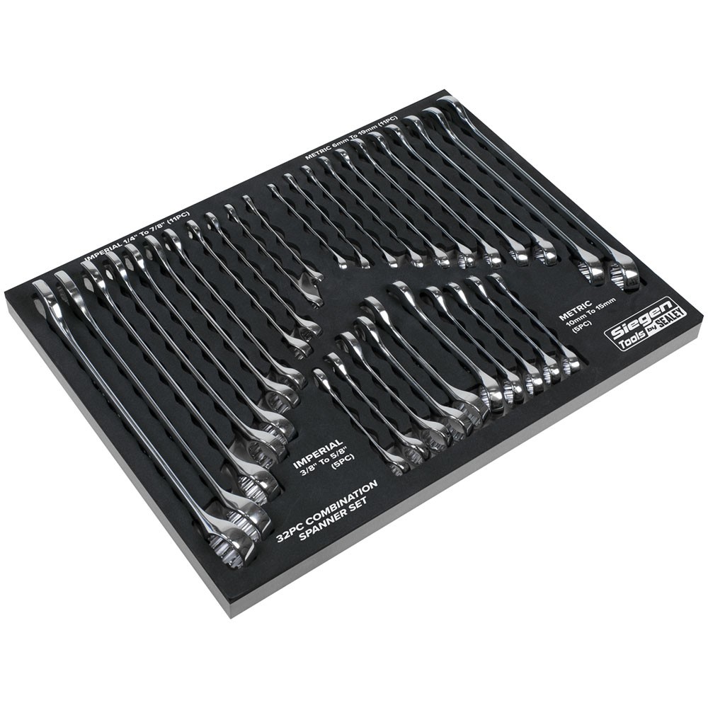 Sealey Siegen Metric/Imperial Combination Spanner Set 32pc