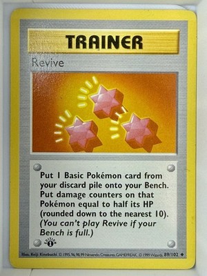 Pokémon Revive Trainer Base Set 1st Edition Uncommon 89/102 Wizards 1999