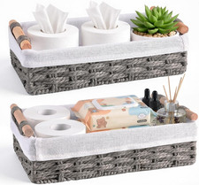 2 Pack Storage Basket Toilet Paper Rope Baskets for Organizing